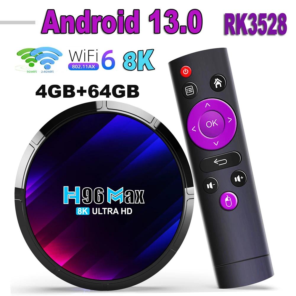 H96 MAX ȵ̵ 13 TV ڽ,  ھ Ĩ RK3528, 2.4G, 5G  6 BT5.0, 64GB, 32GB, 16GB